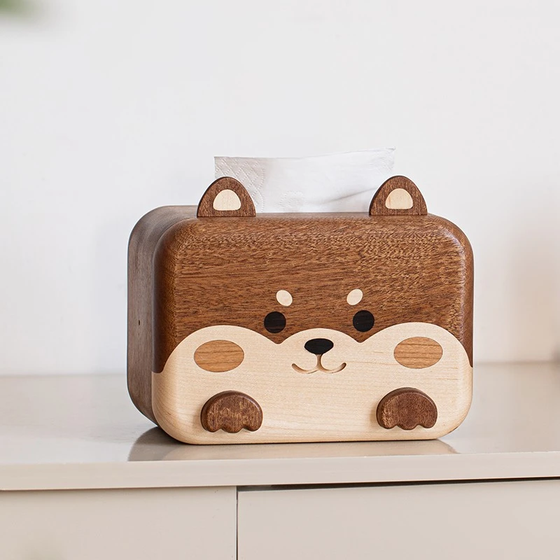 Ebony Shiba Inu Tissue Box